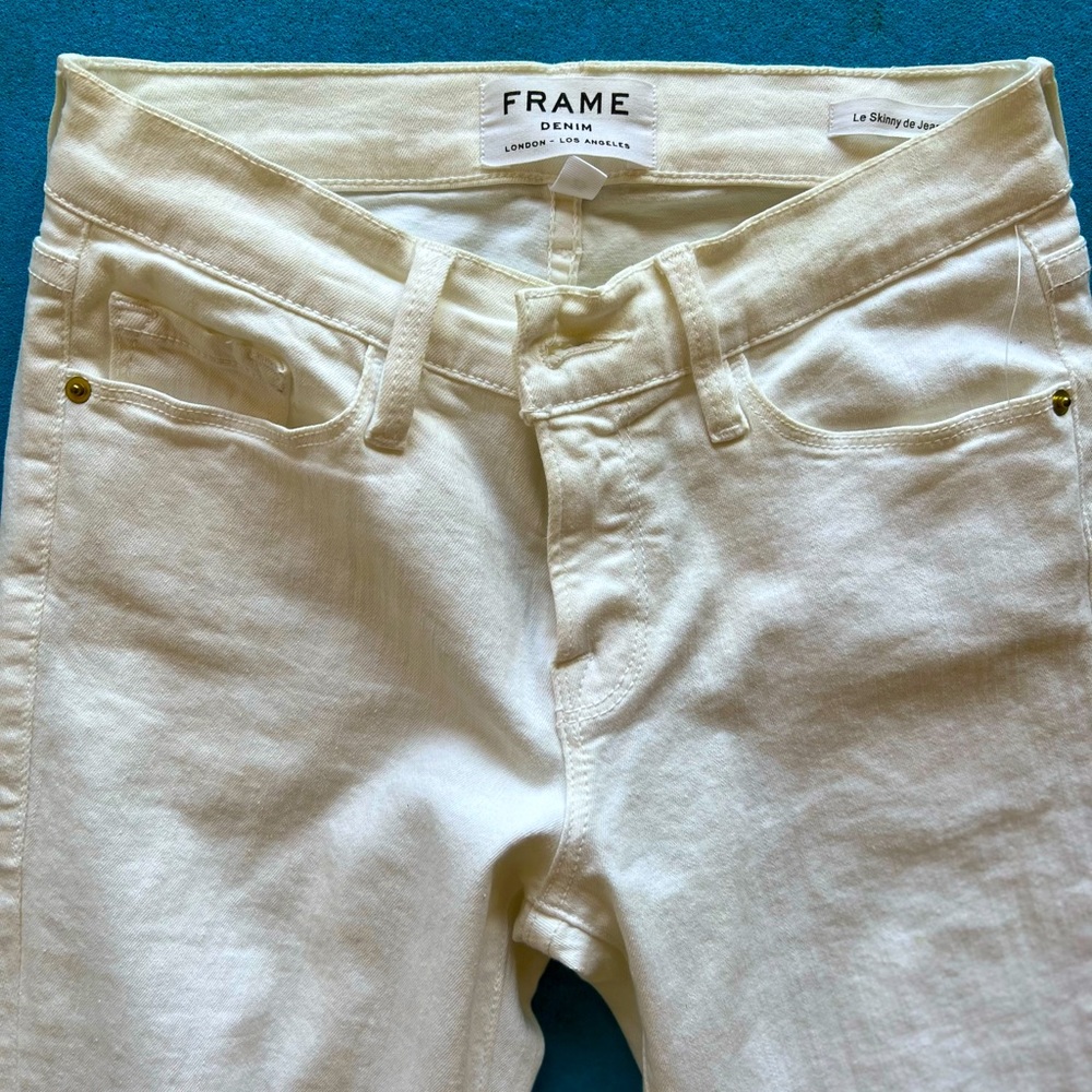 Frame white denim jeans